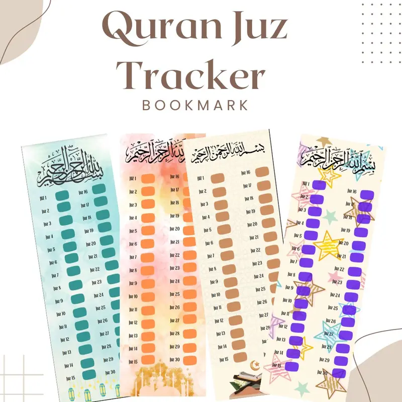 Quran Juz Tracker Bookmark, Muslim Bookmark, Islamic gift, Ramadan gift, Eid Gift Ramadan, Quran, Quran learning, Quran essentials, Islam. 0