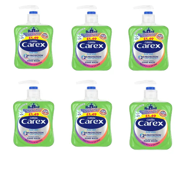 Carex Aloe Vera Antibacterial Hand Wash 250ml x 6 1