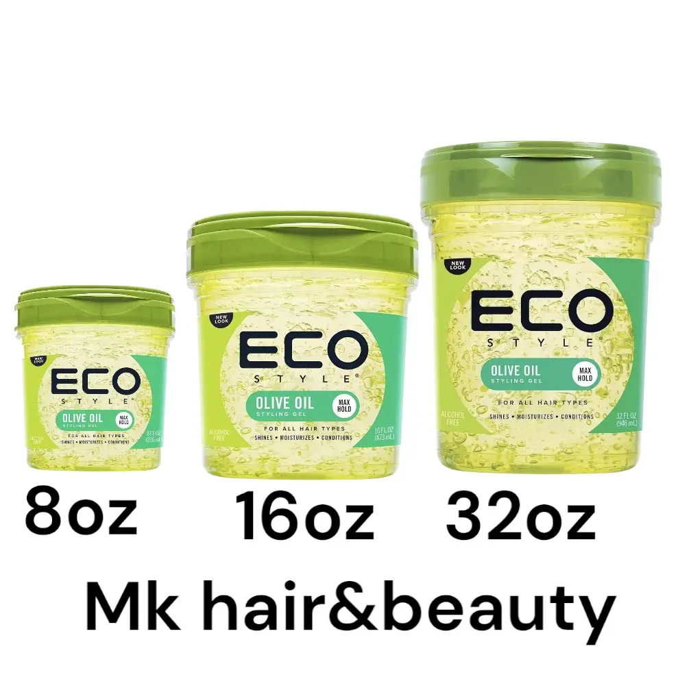 Eco Styling Gel for Haircare - Olive Oil Hydrating, Natural Moisturizer for Shinier and Softer Hair - Moisture, Vitamins, Nourishing