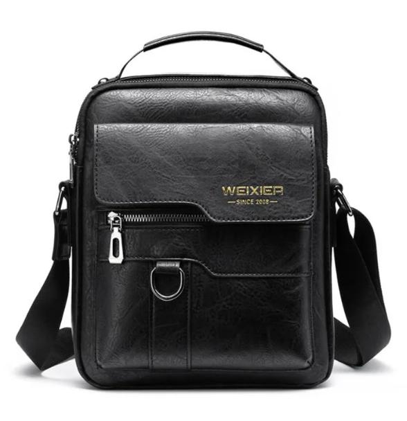 Retro Vintage Durable Men’s Leather Shoulder Bag chest - 112211 2