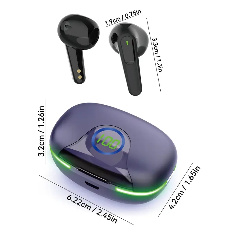 2024 year New Wireless Earphones Headphones with LED Display Touch In-EarTWS Wireless Earbuds Sports Music Game Headset for IOS/Android 4