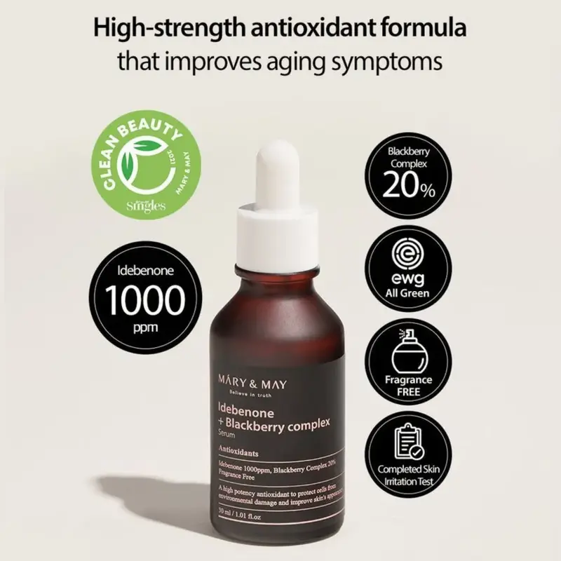 MARY & MAY Idebenone + Blackberry Complex Serum Antioxidant Anti-Aging Rejuvenating 2