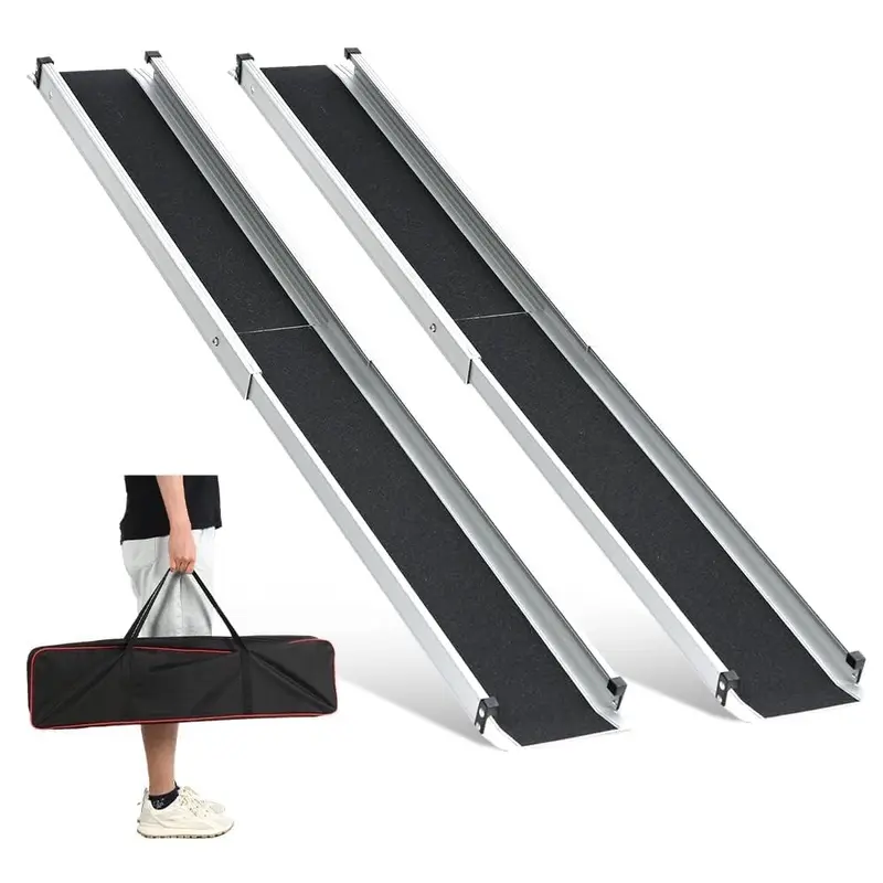 Gardhom Foldable Wheelchair Ramps 4FT, Portable Aluminum Ramps for Wheelchairs with 272kg Capacity 0