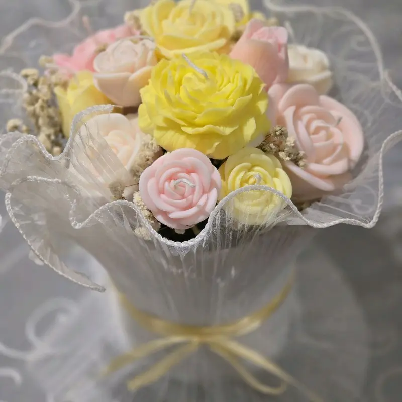 Flowers Bouquet Candle - Personalized Home Decor Ornament Ornaments Decoration gift Scented Perfume 6
