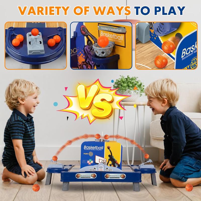 Mini Basketball Shooting Game Toy - 24-Inch Finger Flick Basketball Set, Desktop Basketball Tabletop Set with Court, Movable Basket and Score Feature - Fun for Kids & Adults 4