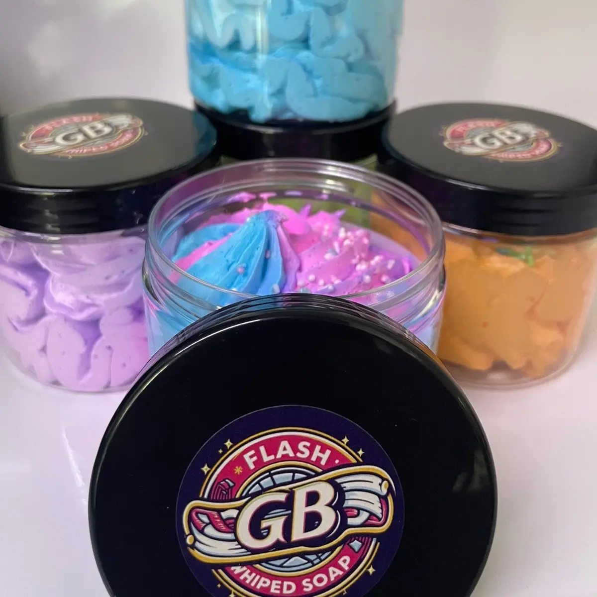 COTTON CANDY CLOUDS WHIPPED SOAP BY FLASH GB 100G bathbomb w