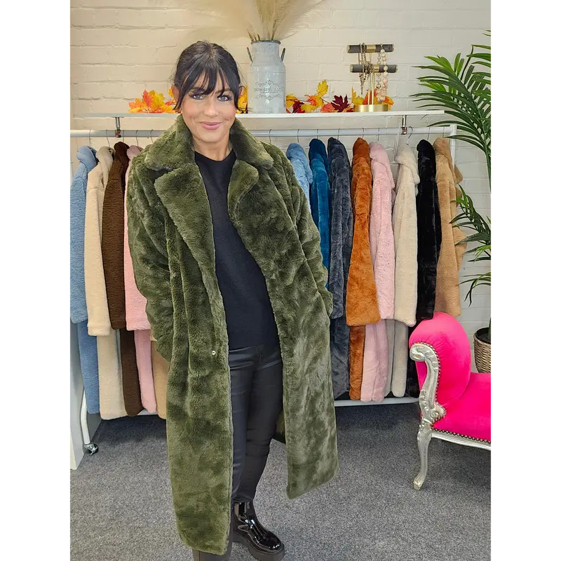 Oslo Faux Fur Coat Long (One Size) - (choose your Colour) 2