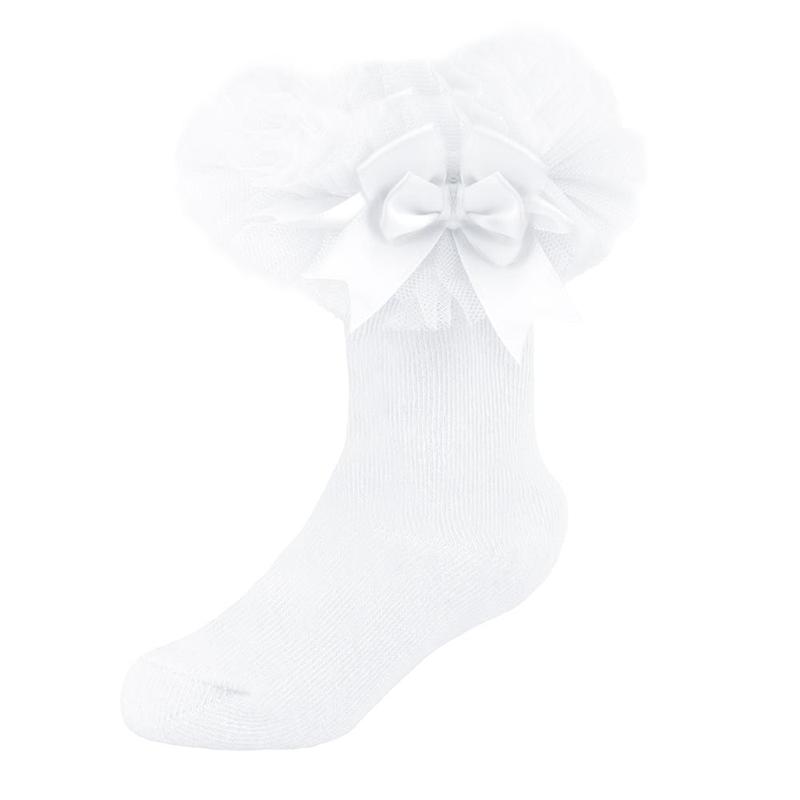 Infant Baby Girls Tutu Socks with Bow Frilly Cotton Comfortable for Daily Wear Durable and Stylish Newborn Socks UK Shoe Size (0-0)0-3 Months, (0-2.5)6-12 Months (3-5.5) 12-24 Months 3