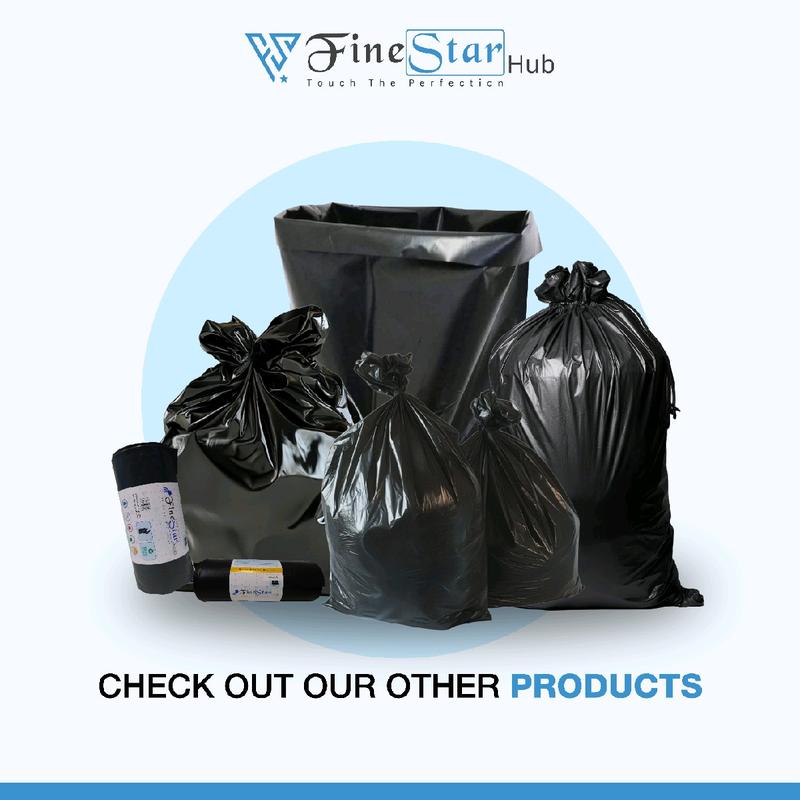 FineStar Hub Heavy-Duty Bin Bags - 82 x 86 cm, 50-60 Litres, Black - Pack of 50 Household Kitchen normal thick 5