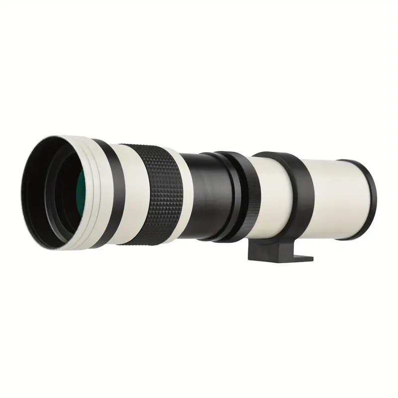 TOMSHOO MF Super Telephoto Zoom Lens F/8.3-16, 420-800mm, T Mount, 1/4" Thread - Compatible with Canon, Nikon, Sony, Fuji Olympus Cameras - Includes Front and Rear Caps, Carrying Pouch, Night Sky Imaging|Sleek Cylindrical Lens|Durable Construction 1