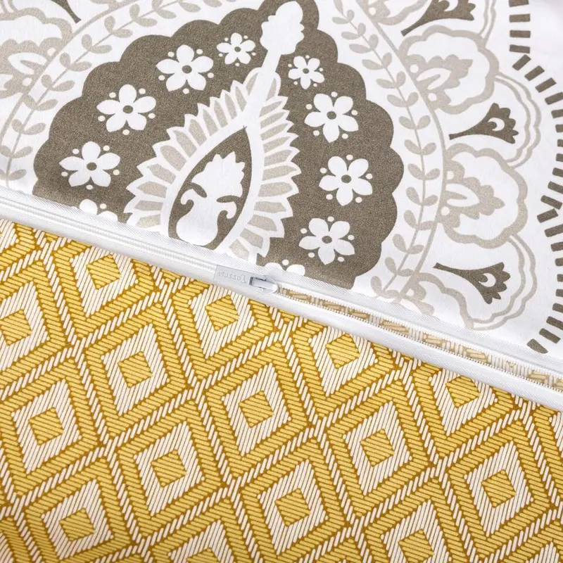Paisley Beige Floral Printed Duvet Cover King Size with Pillowcases - Luxury Reversible Quilt Cover Set - Ultrasoft Premium Microfiber Bedding Sets Single Double King Super King All Sizes Available 8