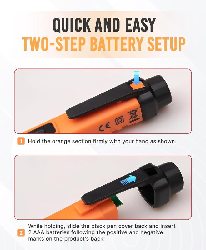 ULTRICS Voltage Tester, 12V-1000V Non-Contact AC Voltage Detector Pen, Adjustable Sensitivity Electric Tester with LED Flashlight, Live/Null Wire Judgment and Breakpoint Finder (Orange) 6
