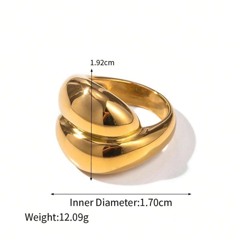 Uworld 1pc Casual Stainless Steel Ring With Bold Heart-Shaped Design, Water Resistant, Party & Everyday Decorative Jewelry Ring 3