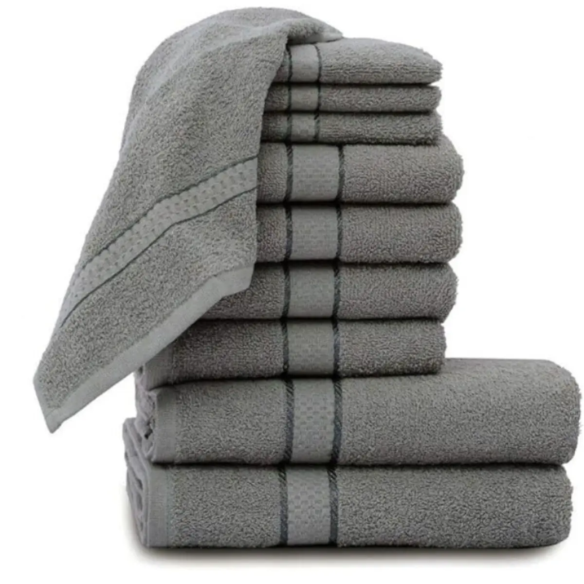10 Pcs Egyptian Cotton Towel Set with Bath, Hand, and Face Sizes - 500Gsm