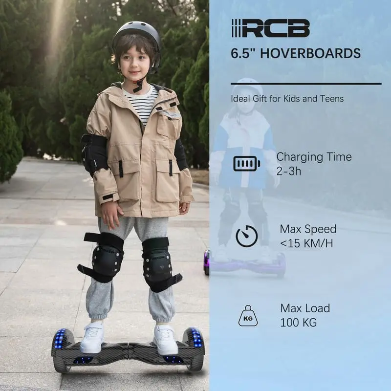 Hoverboard, 6.5"  Hoverboard with LED Lights/Bluetooth , For Adults and Kids 2