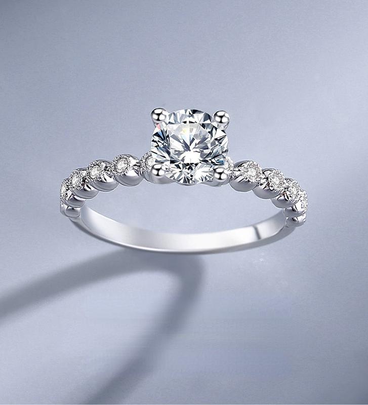 Product Introduction of 【#124】925 Sterling Silver Four Claw 1CT Moissanite Ring 2