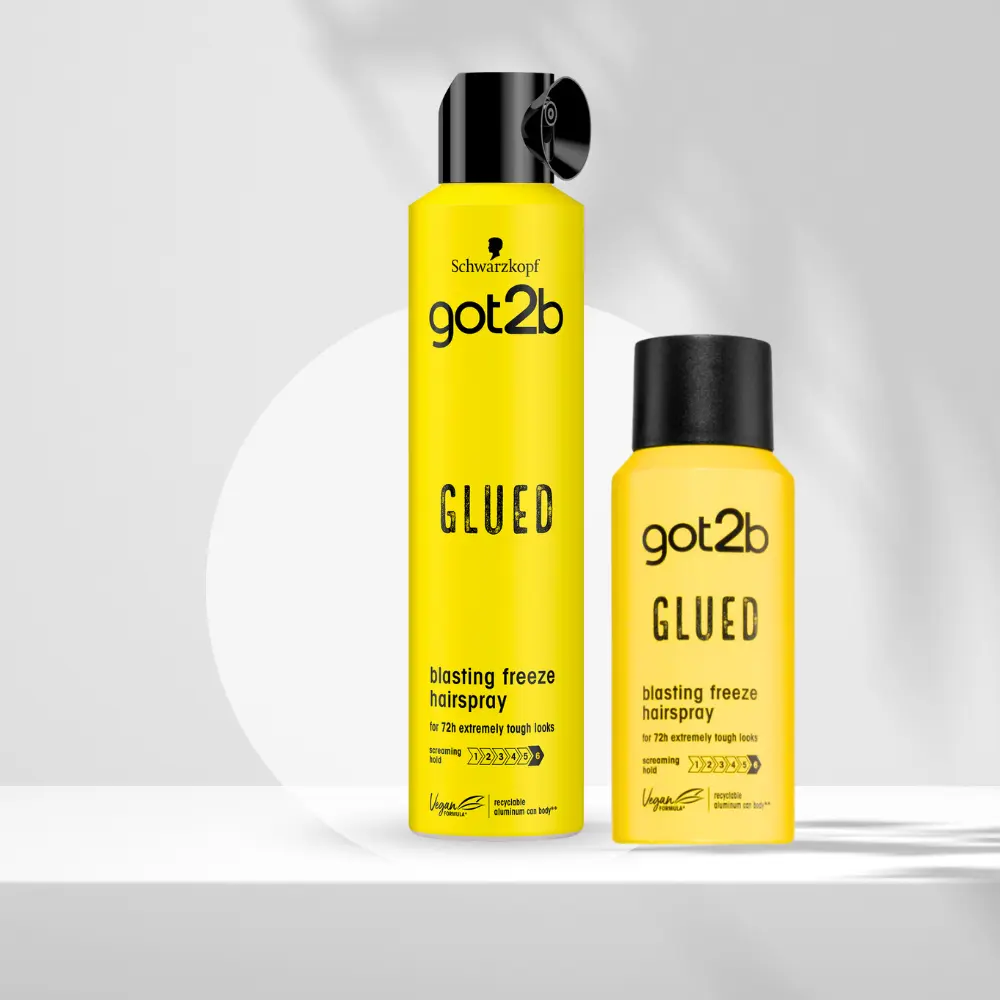 Got2b Glued Blasting Freeze Hairspray 300ml & 100ml – 72-Hour Strong Hold, Extreme Freeze, No Residue