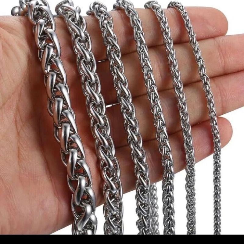 Mens Chain 3 4 5 6 8mm Cuban Link Silver Spiga Womens Necklace Sizes 22" Steel UK 5