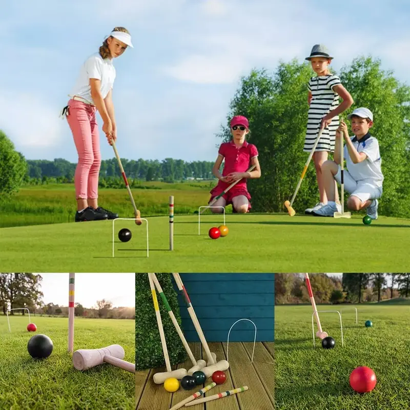 4-Player Croquet Set – Summer Fun for Everyone! ️Wooden Mallets 3
