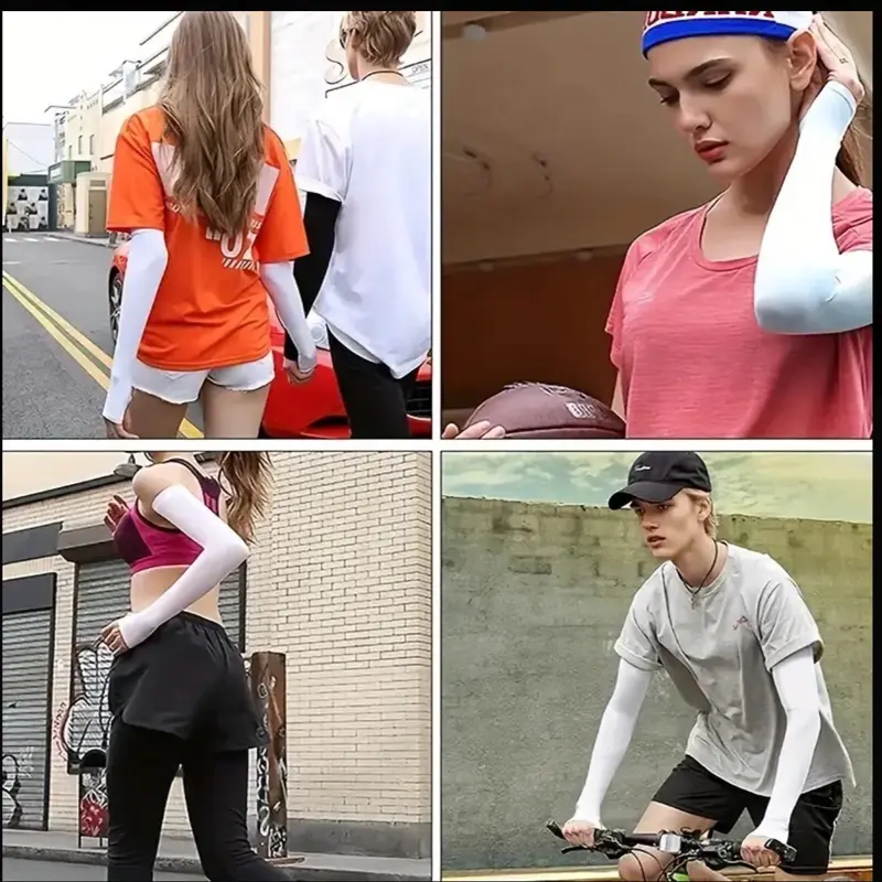 1 Pair Elastic Ice Sleeves, Women's Summer Arm Guard, Summer Outdoor UV Protection Thin Ice Sleeves Unisex Summer Cycling Arm Sleeves, UV Protection Light Ice Silk Arm Sleeve, Outdoor Sports Driving Cycling Use 3