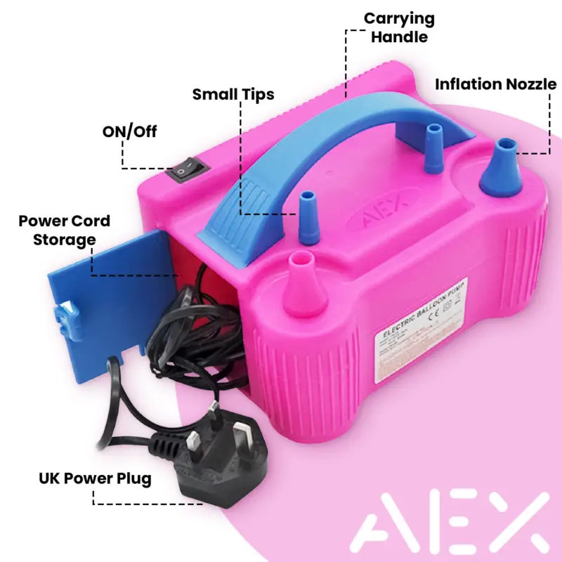 Portable Electric Balloon Pump High Power Dual Nozzle Air Pump Balloon Inflator 2
