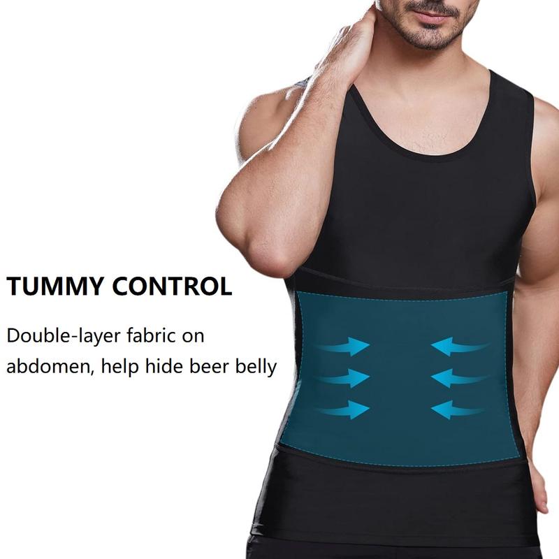 Men's Compression Shirts Tank Tops Undershirts Mens Slimming Body Shaper Vest Sleeveless Abdomen Slim Vest Fitness Workout 1