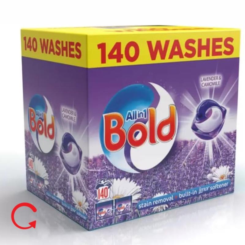 Bold All in One Pods - 140 Washes  3.72KG, Brilliantly Clean - All in On Detergent, Lavender & Camomile 0