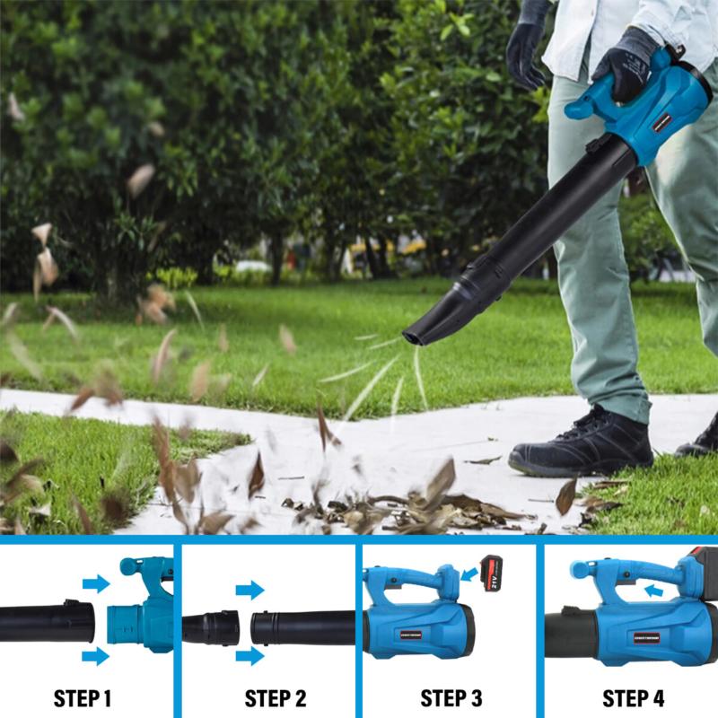 Cordless Leaf Blower Garden Vacuum Leaf Blower Shredder with 2 Battery & Charger 5