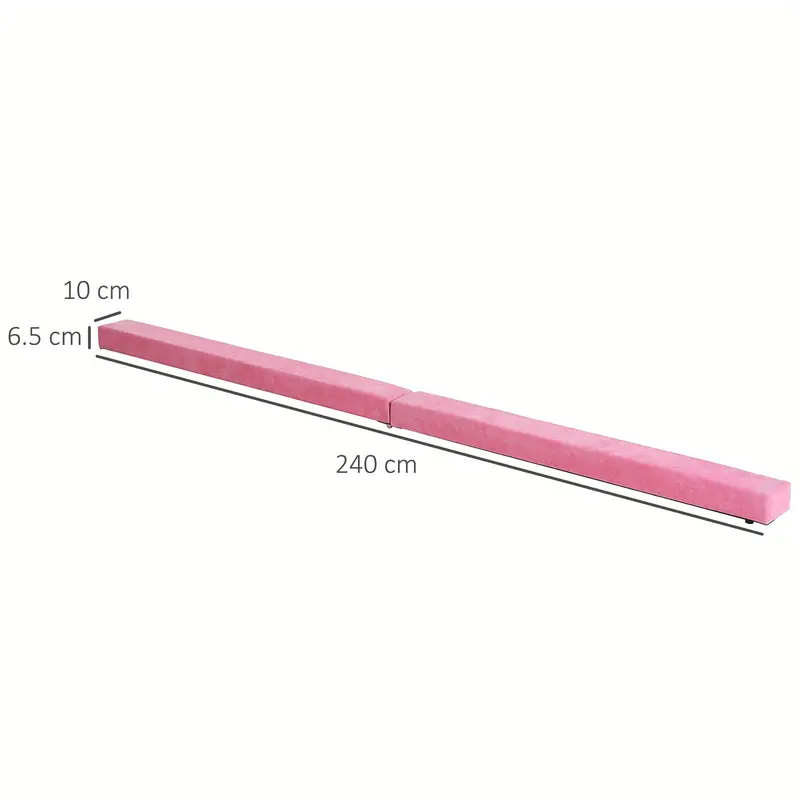 2. 4M 8FT Gymnastics Folding Balance Beam Home Gym Training Exercise Sports - Pink 2