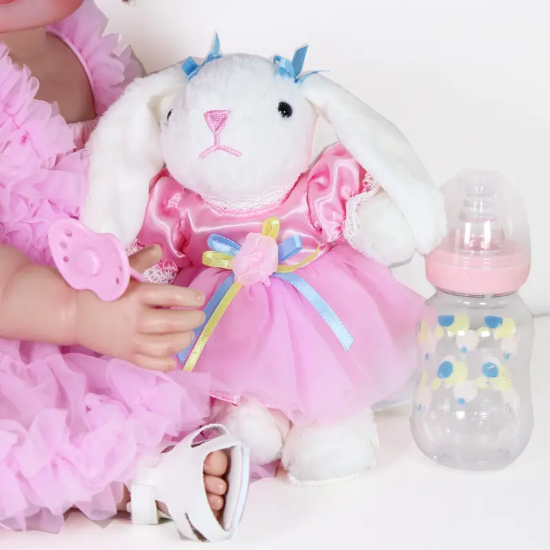 22-Inch Reborn Toddler Girl Doll - 3D Painted Skin, Visible Veins, Soft Full Vinyl Body with Rooted Hair 2