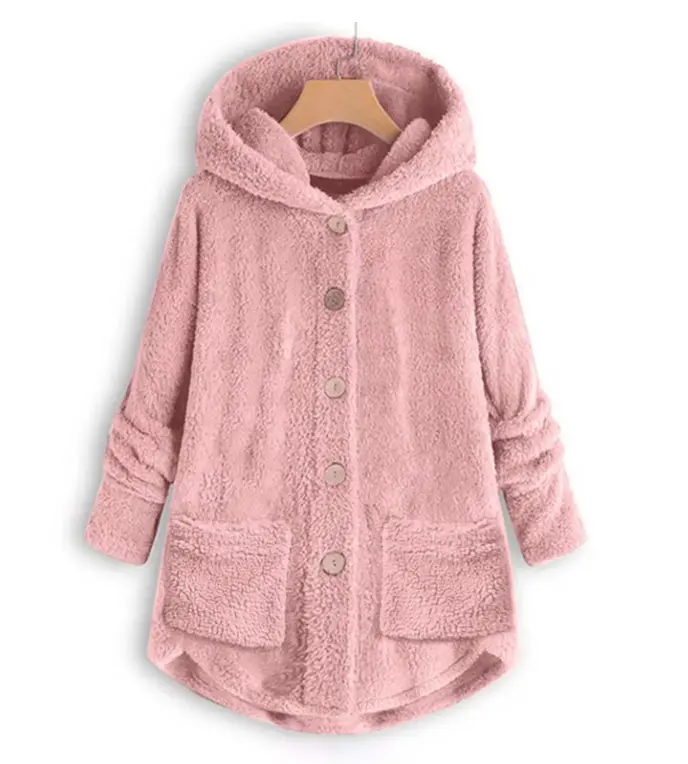 Women's Fluffy Plush Irregular Long Sleeve Coat with Cat Ears for Winter - Jackets, Womenswear ralph lauren  coat molly mae