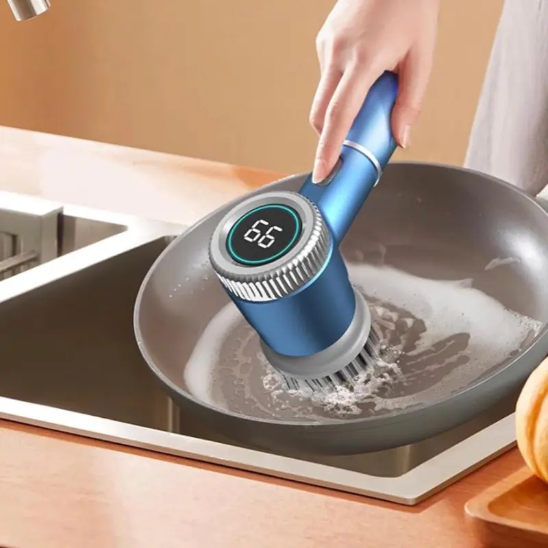 LED Electric Spin Scrubber With Brush/Heads - Powerful Handheld Cleaning Tool, Three Speed Machine, For Kitchen, Oven, Floor, Tiles, Cars, Daily Use, Best Christmas Gift scrubbing scrub 5