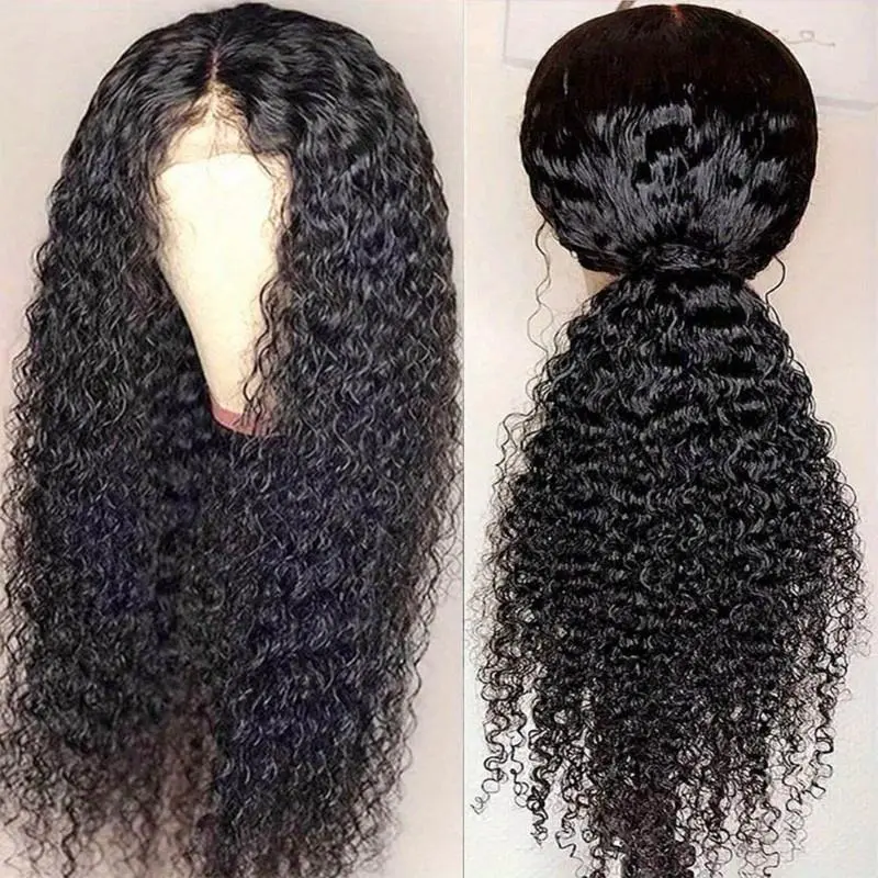 26inch black explosive small roll corn perm long hair, high temperature silk chemical fiber wig in black long curly hair, natural fluffy thick, suitable for daily use
