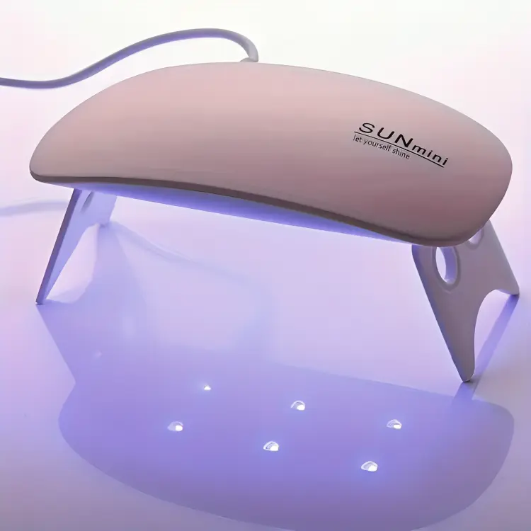 Portable LED Mini Nail Lamp 6W Gel Dryer for Women and Girls (Pink) - Nail Art Tool - Cutics, Polish 1