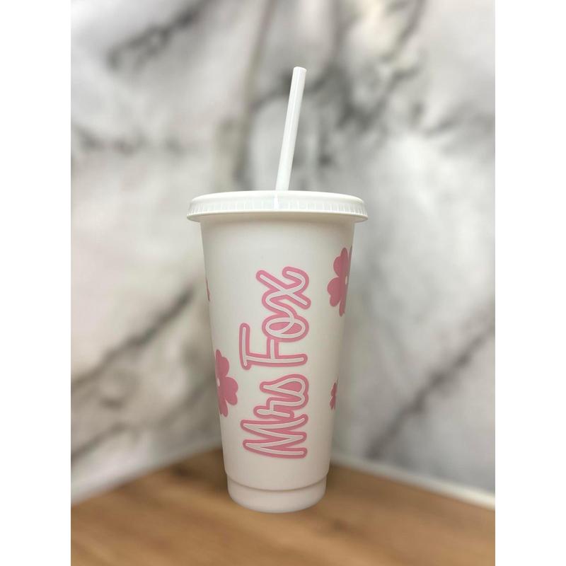 Flower Teacher Cold Cup 24oz 1