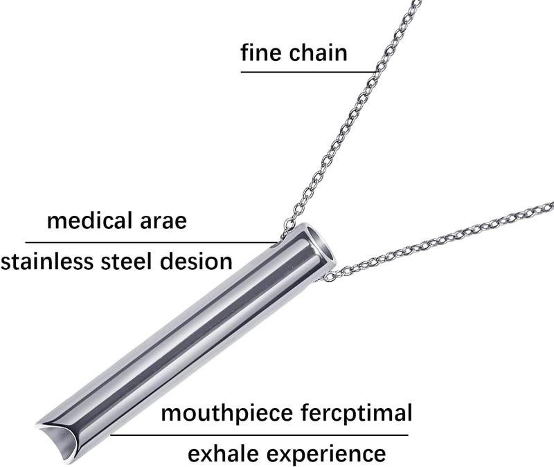 Anxiety Relief Necklace, Mindful Breathing Necklace for Stress & Anxiety Relief, Portable Stress Relief Mindful Necklace Set, Durable Stainless Steel Necklace for Anxiety Relief, Stress Relief Relaxation Gift for Unisex breathing  necklace necklace 2