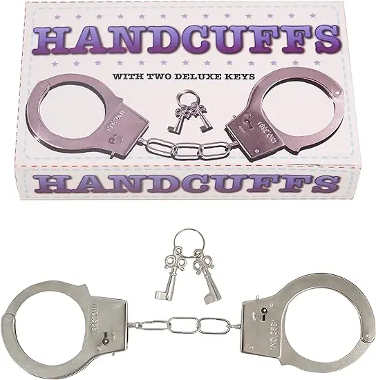 2 x Metal Toy Handcuffs Brilliant Fancy Dress Accessory