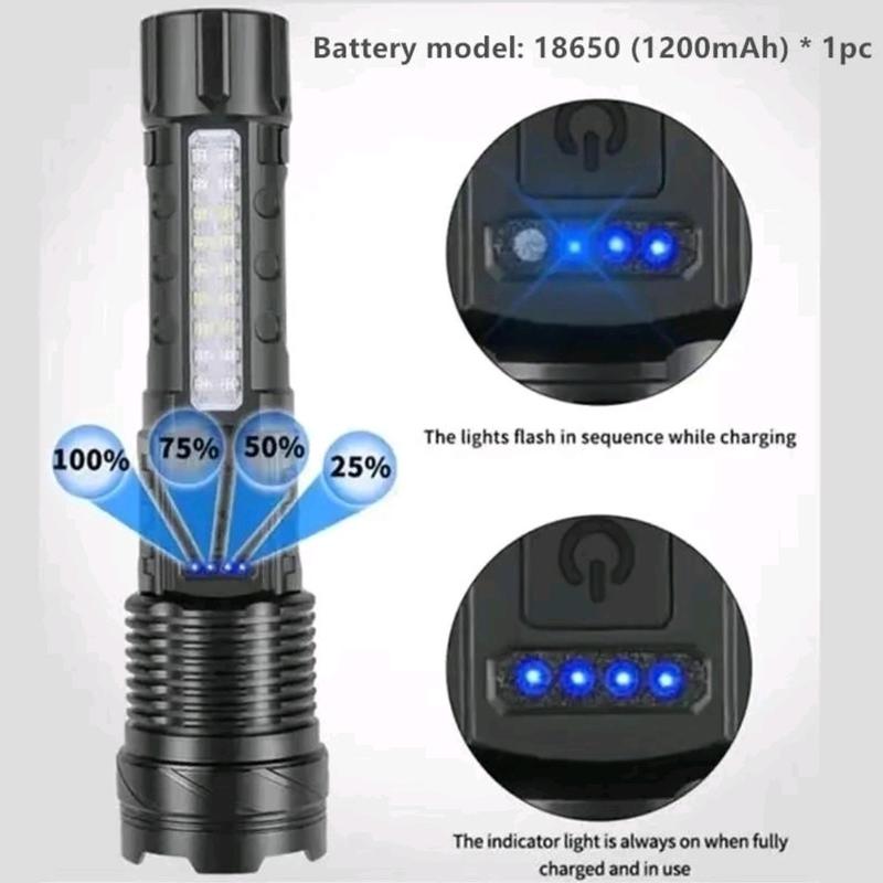 Super Bright Flashlight with USB-C Charging Port and 7 Lighting Modes for Everyday Use, Camping, Walks, Hiking, and Working - High Power LED Torch 3