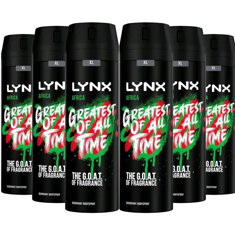 Lynx Africa Body Spray XL - 6 x 200ml Cans - Deodorant Body Care 0