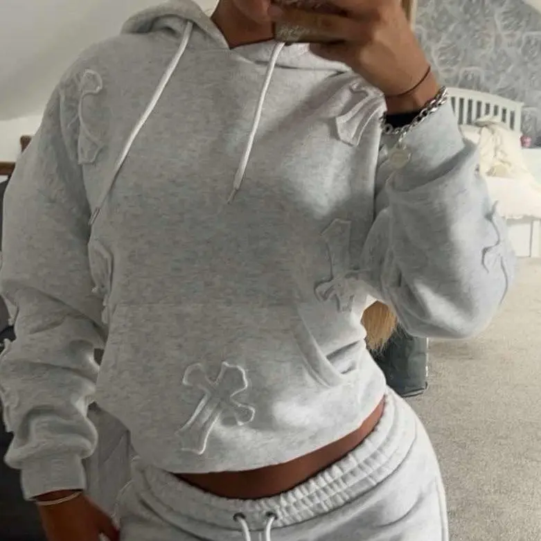 Oversized Embroidered Cross embroidered Hoodie (HOODIE ONLY)