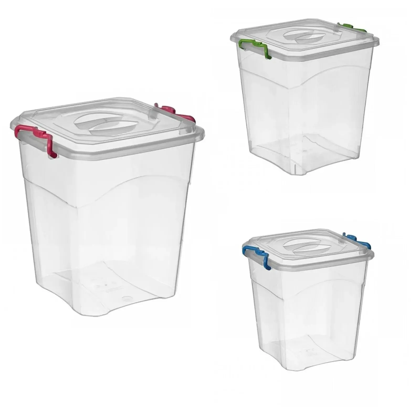 Plastic Storage Box Boxes Lid Handles Food Container Home Kitchen Office Box UK