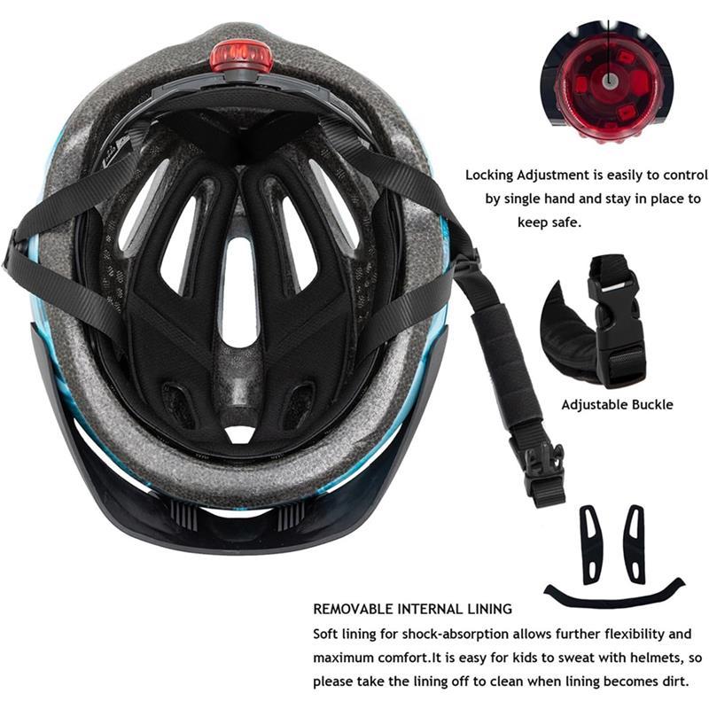 Kids Bike Helmet, Bike Helmets for Kids with Light and Visor for Boys Girls Bike Helmet Kids Cycle Helmet Kids Childrens Bike Helmet Bicycle Cycling Helmet Kids (50-57CM) 6