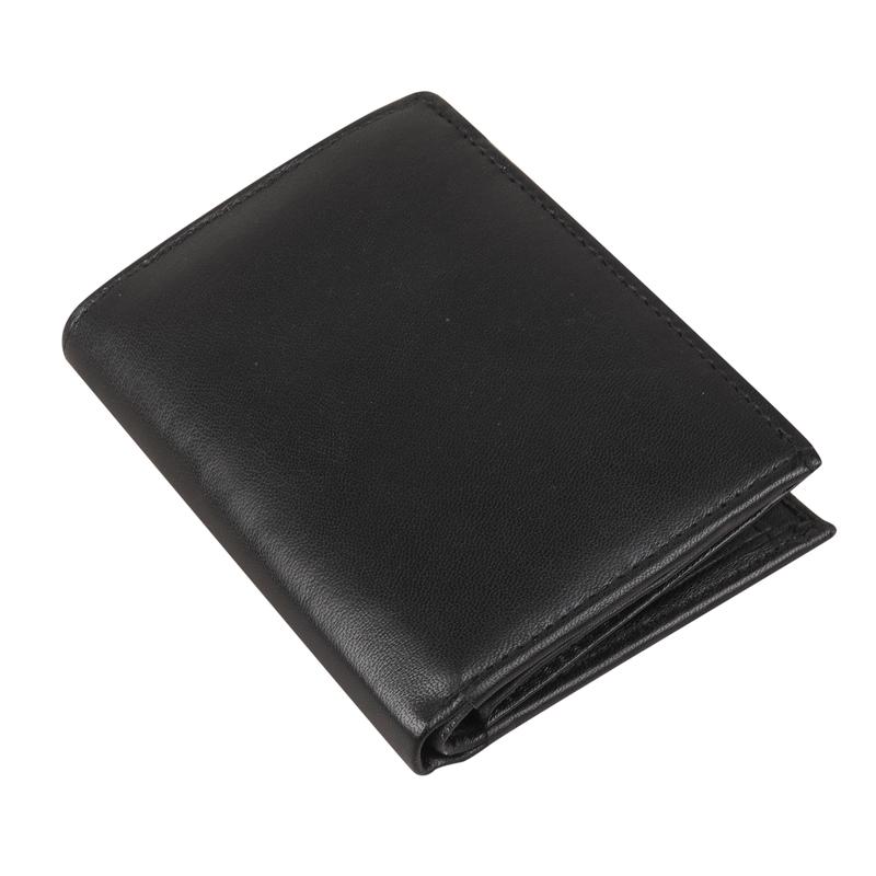 RAS Men's Soft Smooth Genuine Leather RFID Blocking Wallet Multi Card Holder Purse Black 4