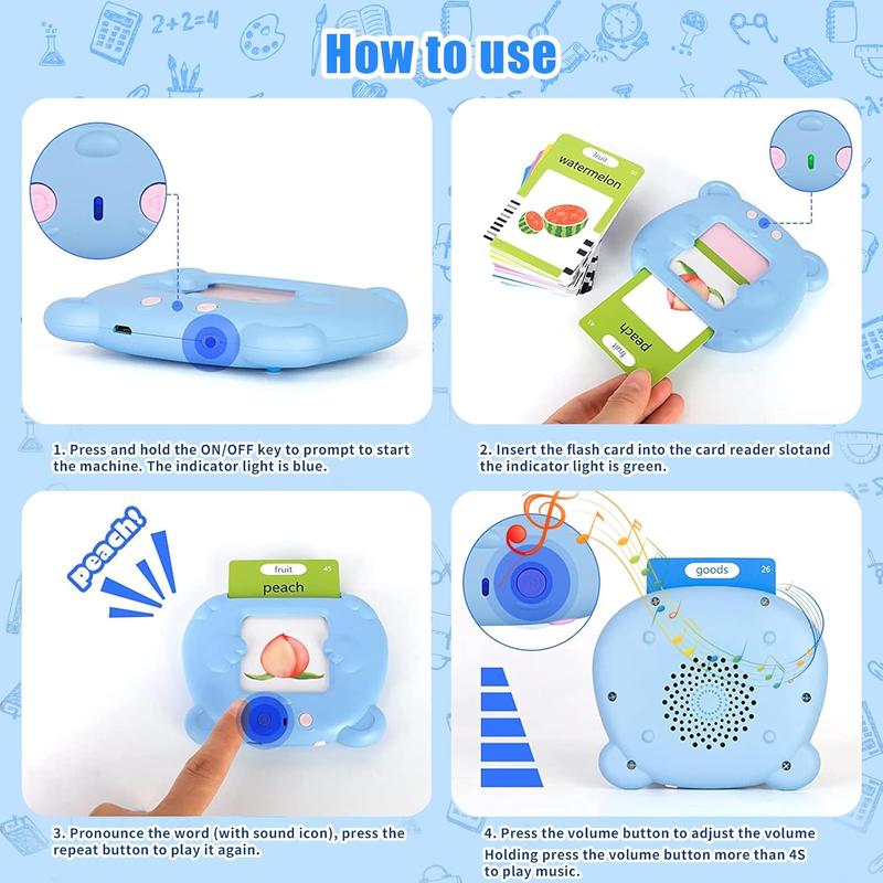 Talking Flash Cards for 2-6 Year Olds, Educational Cognitive Toys with 200 Words, Sensory Toys for Autism and Speech Therapy busy board new born 1 5