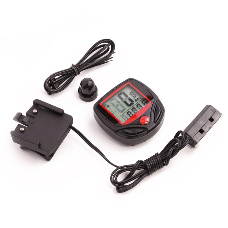 Stopwatch LCD Digital Waterproof Bike Computer Cycle Speedometer Wired Timer Odometer Cycling Biking 7