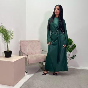 Ladies satin ring buckle modest dress uk S(6-8) L (10-12)