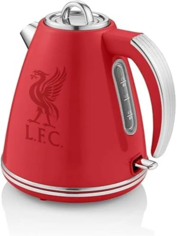 Swan Liverpool F.C 1.5 Litre Retro Jug Kettle, Red, 360 Degree Rotational Base, Stainless Steel, SK19020LIVRN