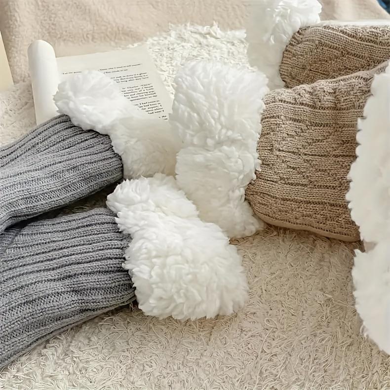 Product Introduction of 1/2 Pairs Extra Thick Plush Slipper Socks, Anti-slip Gifts Indoor Floor Socks For Fall & Winter, Women's Stockings & Hosiery 3