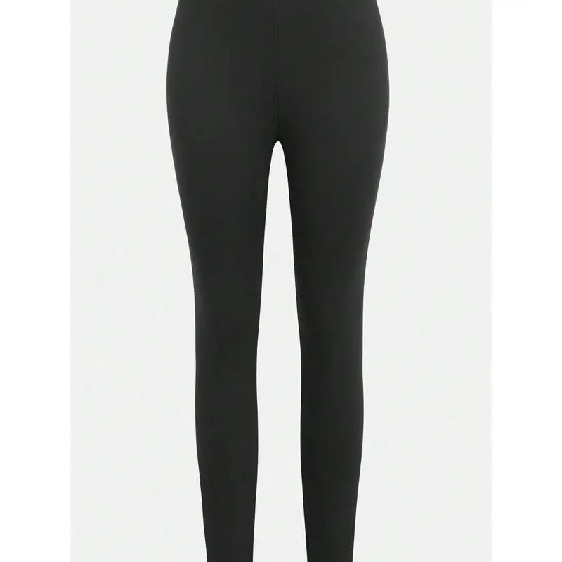 Girls' Solid Thermal Lined Leggings, Casual Comfy Warm Skinny Pants for Fall & Winter, Girls Bottoms for Daily Wear 2