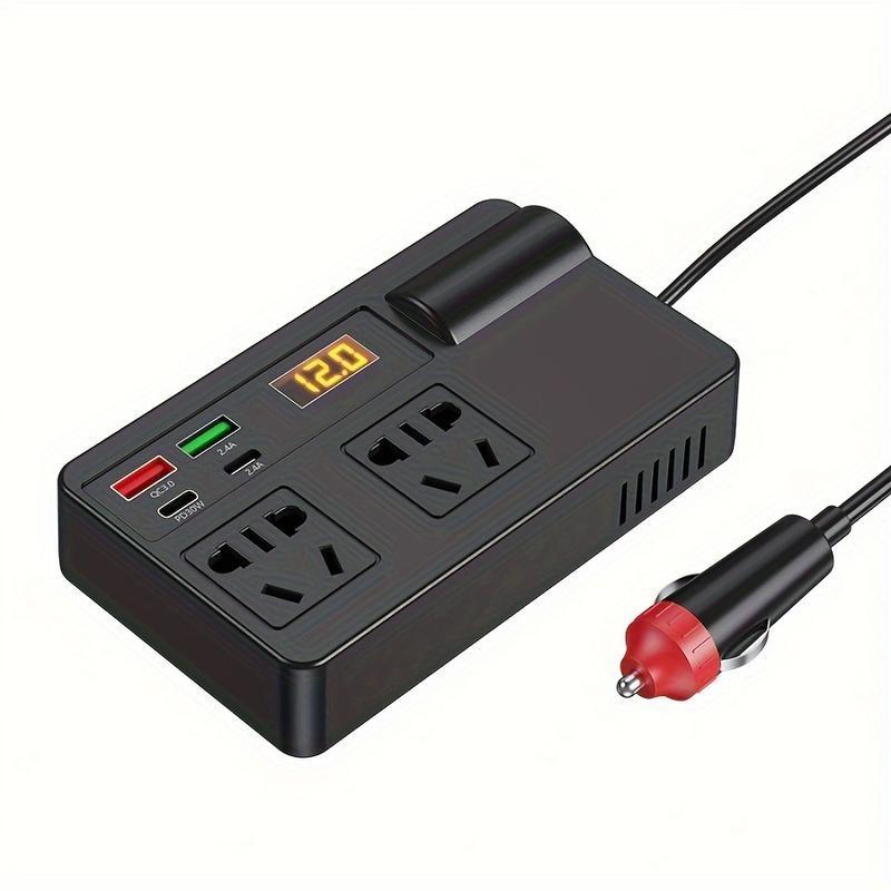 New car inverter 12v 24v to 220V fast charger USB + PD car power socket converter multifunctional electronic 0